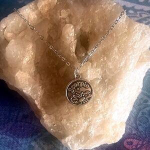 Scorpio Tibetan Silver Zodiac Astrology Star Sign Scorpion Chain Necklace -New